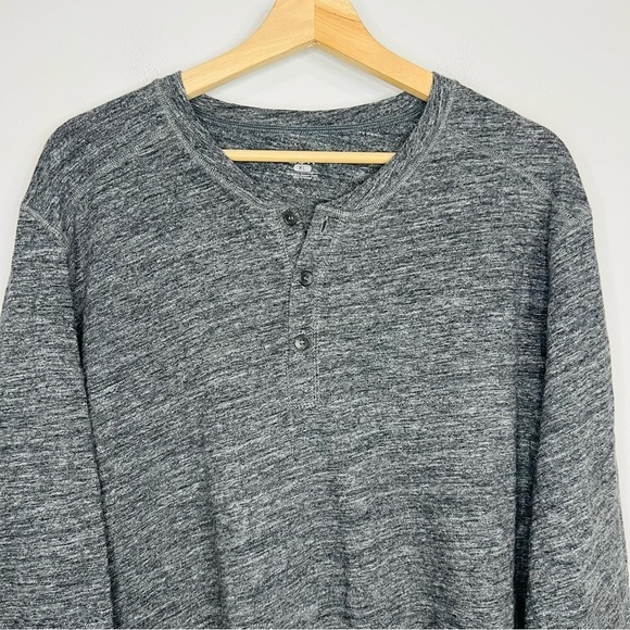 QÔR Heathered Gray Long Sleeve Henley Shirt XL - Picture 7 of 8
